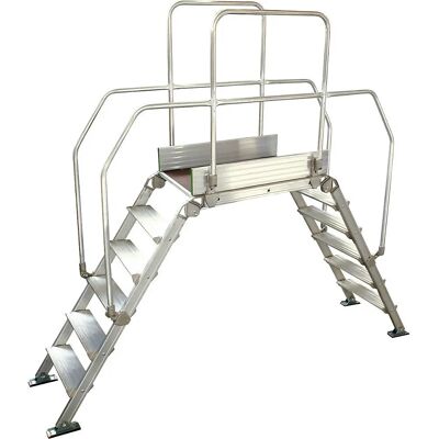 Escalera de aluminio Kaiserkraft - 200kg, 6 peldaños, 900x530mm - Pasarela Escalera de aluminio Kaiserkraft - 200kg, 6 peldaños, 900x530mm - Pasarela