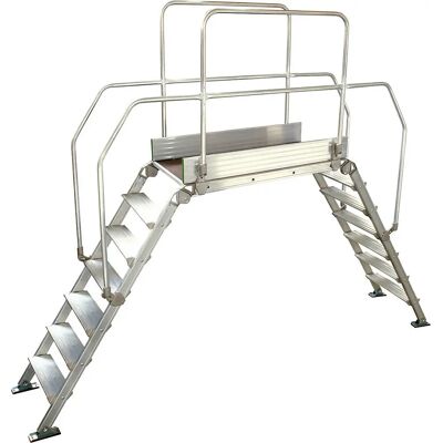 Pasarela de aluminio KaiserKraft - 7 peldaños, 1200x530mm Pasarela de aluminio KaiserKraft - 7 peldaños, 1200x530mm