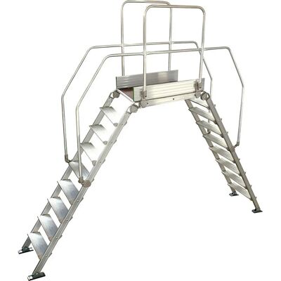 Pasarela de aluminio con escalera - 200kg, 9 peldaños, 900x530mm Pasarela de aluminio con escalera - 200kg, 9 peldaños, 900x530mm