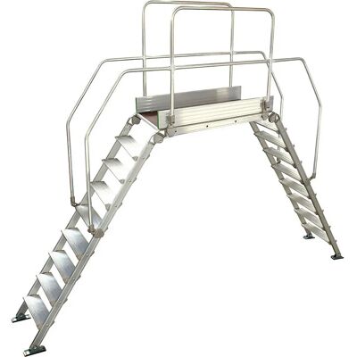 Pasarela de aluminio Kaiserkraft - Carga 200kg - 9 peldaños - 1200x530mm Pasarela de aluminio Kaiserkraft - Carga 200kg - 9 peldaños - 1200x530mm