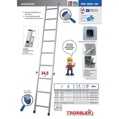Facal S100 Aluminiumleiter 9 Sprossen - Leiter Facal S100 Aluminiumleiter 9 Sprossen - Leiter