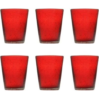 Bicchieri Memento Rosso fatti a mano - 6 pezzi - Vetro Bicchieri Memento Rosso fatti a mano - 6 pezzi - Vetro