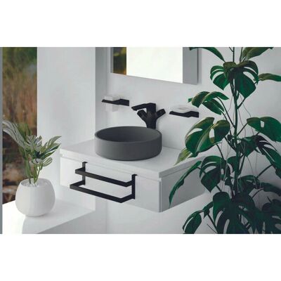 Manillons Torrent Toallero Doble Colgante - Negro Mate - Accesorio de baño Manillons Torrent Toallero Doble Colgante - Negro Mate - Accesorio de baño