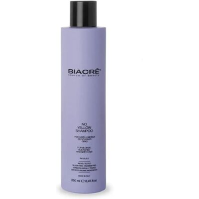 BIACRE No Yellow Shampoo - Ekologinen Aloe ja Viinirypäle - Neutraloi Keltaisia Sävyjä - 250ml BIACRE No Yellow Shampoo - Ekologinen Aloe ja Viinirypäle - Neutraloi Keltaisia Sävyjä - 250ml