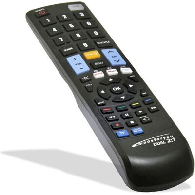 G.B.S. Elettronica MadeForYou 2:1 Mando - Control Remoto Universal 2 en 1 para TV, DVD, SAT, Bluetooth, VCR G.B.S. Elettronica MadeForYou 2:1 Mando - Control Remoto Universal 2 en 1 para TV, DVD, SAT, Bluetooth, VCR