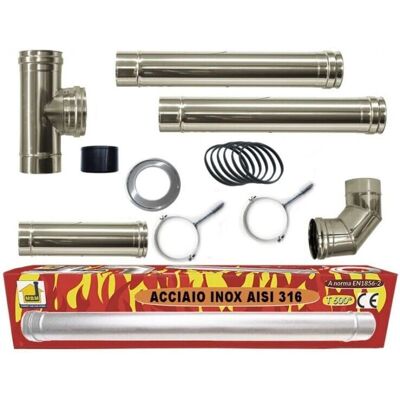 MBM - INOX DN80 316L - 316L - DN80 - Kit de conductos para estufa MBM - INOX DN80 316L - 316L - DN80 - Kit de conductos para estufa