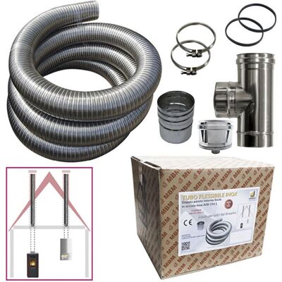 MBM - 316 - 80mm - 10m - Kit de chimenea MBM - 316 - 80mm - 10m - Kit de chimenea