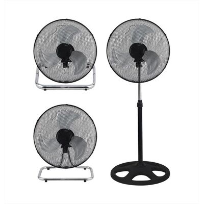 VINCO - Ventilatore 3 in 1 - Pavimento/Tavolo/Parete - Cromato - 90W VINCO - Ventilatore 3 in 1 - Pavimento/Tavolo/Parete - Cromato - 90W