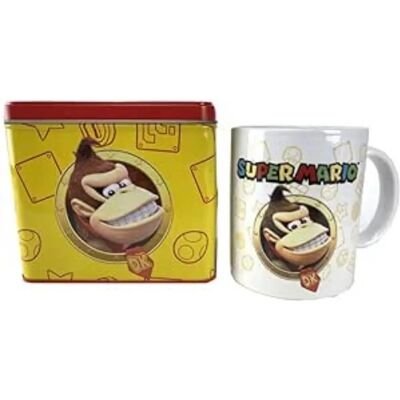 Conjunto Cofrinho e Caneca Donkey Kong Nintendo - Metal e cerâmica Conjunto Cofrinho e Caneca Donkey Kong Nintendo - Metal e cerâmica