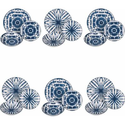 Villa D'Este Home Tivoli Set di Piatti Blu 6 Persone - Servizio da Tavola Villa D'Este Home Tivoli Set di Piatti Blu 6 Persone - Servizio da Tavola