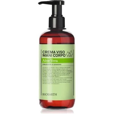 Crème Familiale Bioearth à l'Aloe Vera - Hydratant pour visage, mains et corps - Publicité Crème Familiale Bioearth à l'Aloe Vera - Hydratant pour visage, mains et corps - Publicité
