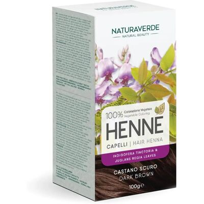Naturaverde Henna 100% Plantaardige Kleur Dark Brown - Haarkleuring Naturaverde Henna 100% Plantaardige Kleur Dark Brown - Haarkleuring
