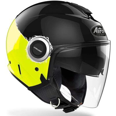Casco Unisex Airoh Helios Nero Giallo - Casco Casco Unisex Airoh Helios Nero Giallo - Casco