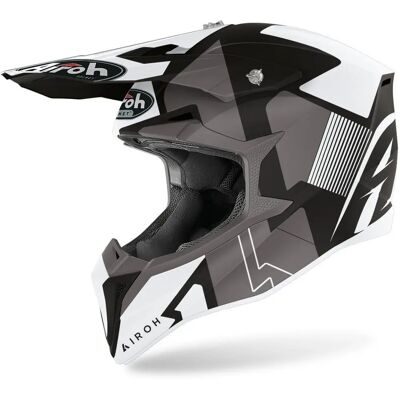 Casco Motocross Enduro Airoh WRAAP Raze Nero Bianco XL Casco Motocross Enduro Airoh WRAAP Raze Nero Bianco XL
