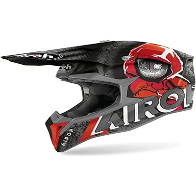 Casco Motocross Airoh Wraap Alien - Rosso/Nero, XL, Leggero, Sicurezza Casco Motocross Airoh Wraap Alien - Rosso/Nero, XL, Leggero, Sicurezza