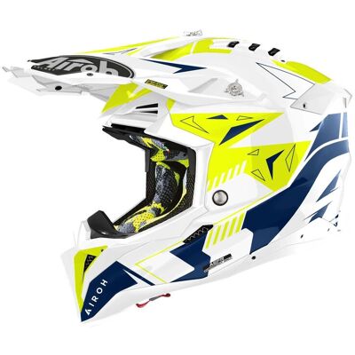 Airoh Aviator 3 - Spin Jaune/Bleu Brillant - Publicité Airoh Aviator 3 - Spin Jaune/Bleu Brillant - Publicité