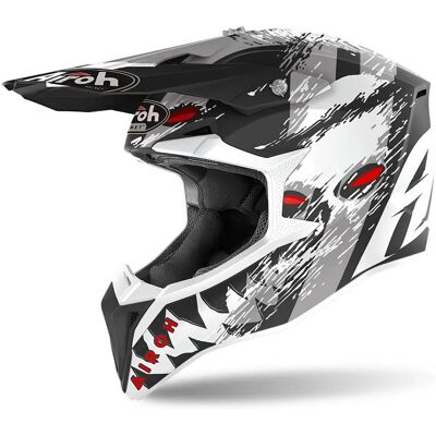 Casque de motocross Airoh Wraap Demon - Gris Blanc Rouge XS Casque de motocross Airoh Wraap Demon - Gris Blanc Rouge XS