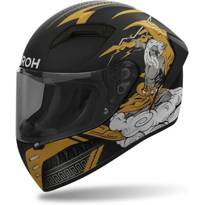 Casco Airoh Connor Zeus Negro Mate/ Dourado - Integral, Ventilado, ECE 2206 Casco Airoh Connor Zeus Negro Mate/ Dourado - Integral, Ventilado, ECE 2206