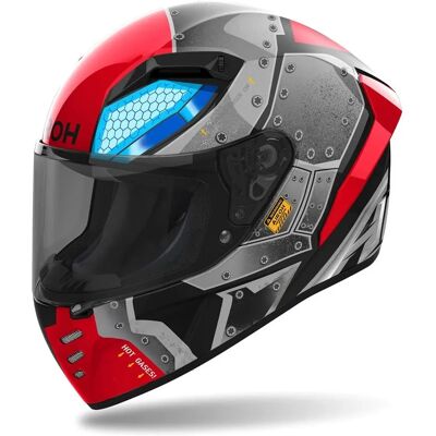 Airoh Connor Bot Gris Rouge Bleu - Casque moto - Publicité Airoh Connor Bot Gris Rouge Bleu - Casque moto - Publicité