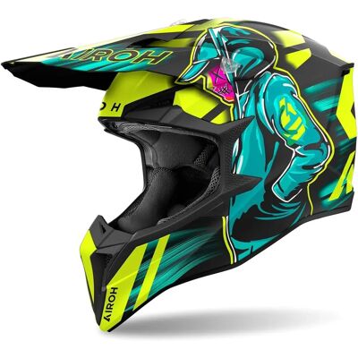 Airoh Wraaap Cyber Casque de motocross - Bleu Jaune - XL - Publicité Airoh Wraaap Cyber Casque de motocross - Bleu Jaune - XL - Publicité