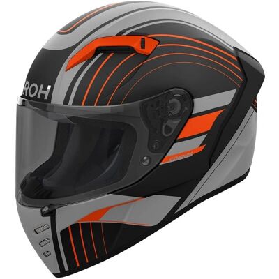 Casco integrale Airoh Connor Achieve Grigio/Nero/Arancione Neon XL - Casco Casco integrale Airoh Connor Achieve Grigio/Nero/Arancione Neon XL - Casco