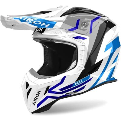Airoh Aviator Ace 2 - Ground blanco/azul Airoh Aviator Ace 2 - Ground blanco/azul