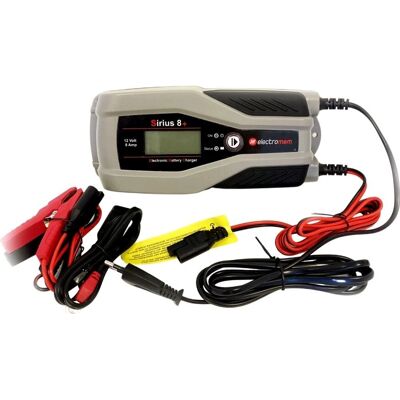 Electromem Sirius 8+ Batterilader - Lithium, 12V, 8A Electromem Sirius 8+ Batterilader - Lithium, 12V, 8A