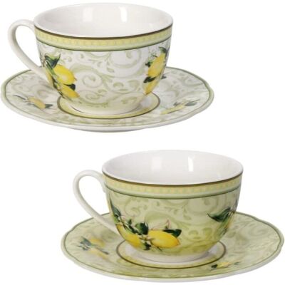 Ensemble de 2 Tasses Thé Limoni - Brandani - Bone China - Publicité Ensemble de 2 Tasses Thé Limoni - Brandani - Bone China - Publicité