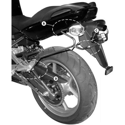 Kappa Seitenkofferhalter für Kawasaki ER 6N / ER 6F 650 (2005-08) - Motorradzubehör Kappa Seitenkofferhalter für Kawasaki ER 6N / ER 6F 650 (2005-08) - Motorradzubehör