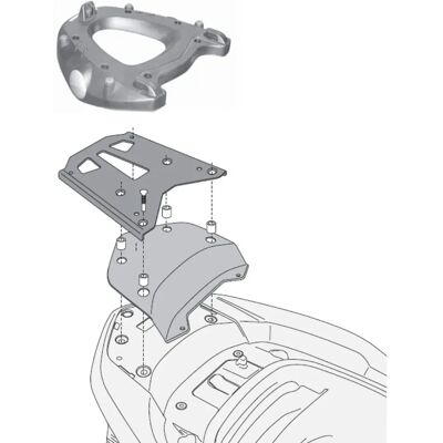 Kappa Monokey Hinterstütze für Honda Forza 300 - Motorrad Kofferträger Kappa Monokey Hinterstütze für Honda Forza 300 - Motorrad Kofferträger