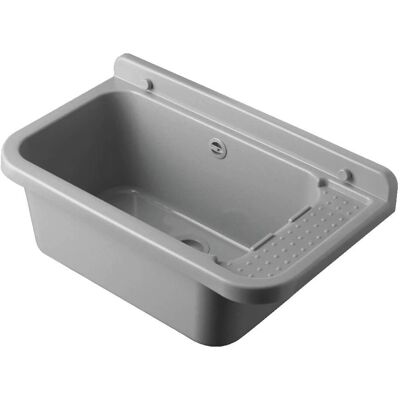 Lavandino da bagno a parete Negrari - 60x34 cm - Grigio - Interno/Esterno Lavandino da bagno a parete Negrari - 60x34 cm - Grigio - Interno/Esterno