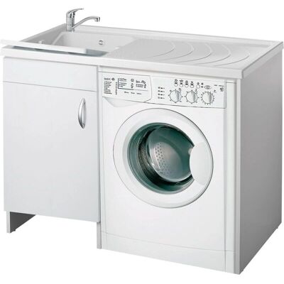 Negrari Eco Armoire à Lave-Linge - Blanc - Mélamine Hydrofuge - Intérieur/Extérieur - Publicité Negrari Eco Armoire à Lave-Linge - Blanc - Mélamine Hydrofuge - Intérieur/Extérieur - Publicité
