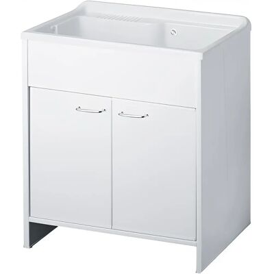 Negrari 9010KAM Lavabo en Résine - Série Garden, Blanc, 80x50 cm - Publicité Negrari 9010KAM Lavabo en Résine - Série Garden, Blanc, 80x50 cm - Publicité