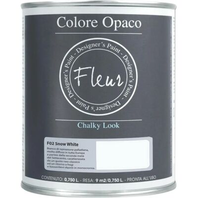 Fleur Neve Bianca - Vernice Opaca con Effetto Gesso - 750ml Fleur Neve Bianca - Vernice Opaca con Effetto Gesso - 750ml