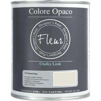 FLEUR PAINT 13403 - Vernice minerale a base d'acqua - 750 ml - Dove Grey - Vernice FLEUR PAINT 13403 - Vernice minerale a base d'acqua - 750 ml - Dove Grey - Vernice