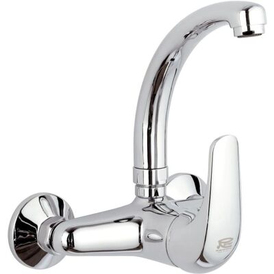 Remer - Rubinetto lavello a muro con leva frontale e bocca modello corto - serie project - Faucet Remer - Rubinetto lavello a muro con leva frontale e bocca modello corto - serie project - Faucet