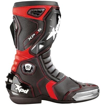 Botas de Moto de Microfibra XPD Racing - Certificación CE - Negro/Rojo Botas de Moto de Microfibra XPD Racing - Certificación CE - Negro/Rojo