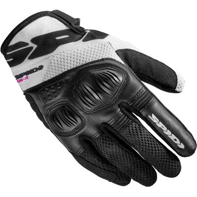Spidi Flash-R Evo Black/White Motorcycle Gloves - Motorcycle Gloves Spidi Flash-R Evo Black/White Motorcycle Gloves - Motorcycle Gloves