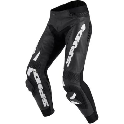 Pantaloni Moto en Cuero Racing Spidi RR PRO WARRIOR - Negro Blanco - Pantalones en Cuero Pantaloni Moto en Cuero Racing Spidi RR PRO WARRIOR - Negro Blanco - Pantalones en Cuero