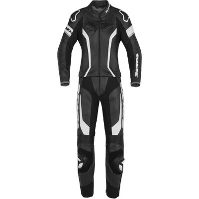 Traje de cuero de motocicleta de dos piezas Spidi Laser Touring - Negro Blanco (40) Traje de cuero de motocicleta de dos piezas Spidi Laser Touring - Negro Blanco (40)