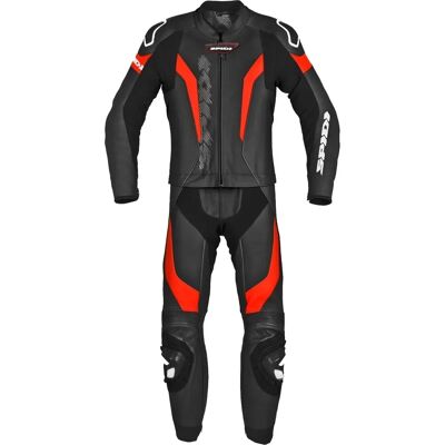 Traje de cuero de motocicleta de dos piezas Spidi Laser Touring - Negro Rojo - Sport-Touring Traje de cuero de motocicleta de dos piezas Spidi Laser Touring - Negro Rojo - Sport-Touring