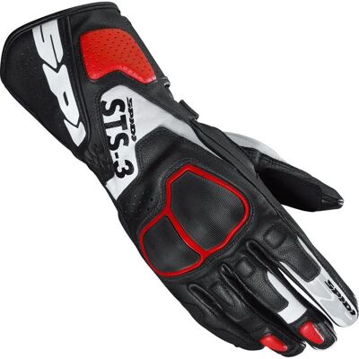 Guantes de motocicleta Spidi Sts-3 para damas - Negro Rojo - XL Guantes de motocicleta Spidi Sts-3 para damas - Negro Rojo - XL
