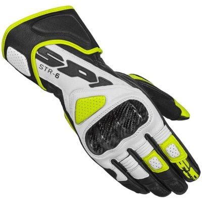 Guantes de motocicleta Spidi STR-6 - Negro Blanco Amarillo - S Guantes de motocicleta Spidi STR-6 - Negro Blanco Amarillo - S