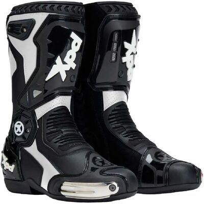 XPD XP6-S Bottes Moto - Course, Noir & Blanc - Publicité XPD XP6-S Bottes Moto - Course, Noir & Blanc - Publicité