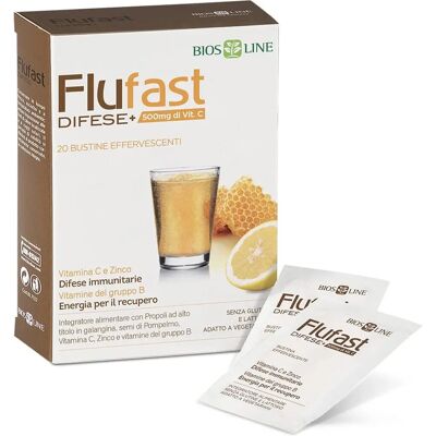 Bios Line Flufast Difese+ - Apoyo inmunológico en sobres efervescentes 20 unidades Bios Line Flufast Difese+ - Apoyo inmunológico en sobres efervescentes 20 unidades