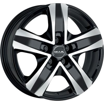 Mak STONE5 6,5x16 5x108 ET46 Sort Spejl - Fælge Mak STONE5 6,5x16 5x108 ET46 Sort Spejl - Fælge