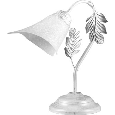 Onli Lighting Lâmpada de mesa Marilena de vidro - Metal, Branco, Prata - Lâmpada de mesa Onli Lighting Lâmpada de mesa Marilena de vidro - Metal, Branco, Prata - Lâmpada de mesa