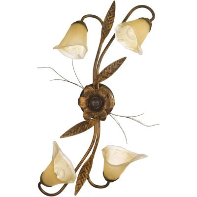 Lampada a soffitto semi incassata multi-bracci Onli Alga - Diffusori in vetro - 4x E14 Lampada a soffitto semi incassata multi-bracci Onli Alga - Diffusori in vetro - 4x E14
