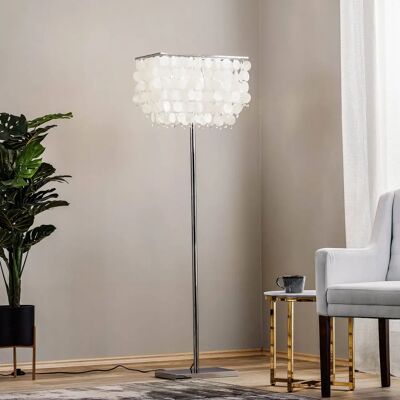 Euluna Chrom Stehlampe Makani - Muschel Dekor, 155cm Euluna Chrom Stehlampe Makani - Muschel Dekor, 155cm