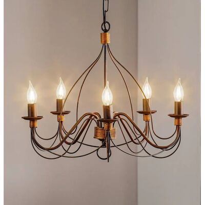 ONLI Fiamma Marrone 5-lys Kronleuchter - Loftbelysning ONLI Fiamma Marrone 5-lys Kronleuchter - Loftbelysning